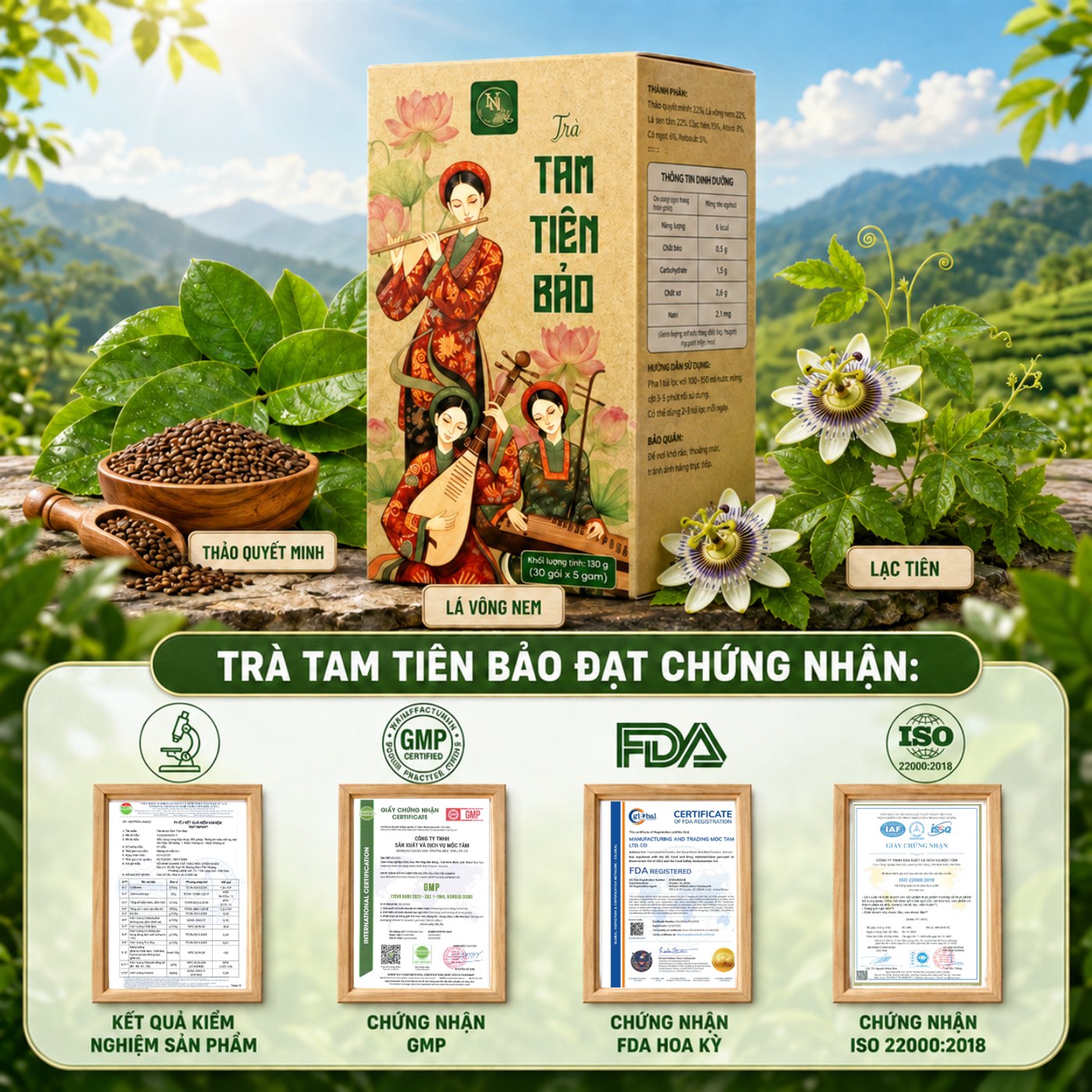 Trà Tam Tiên Bảo đạt chứng nhận