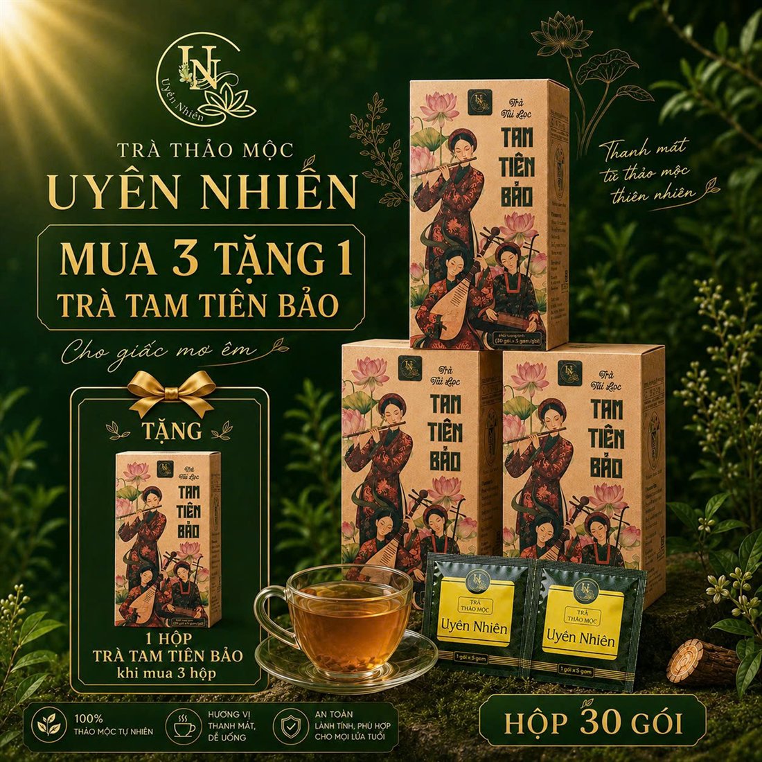 Combo 4 hộp mua 3 tặng 1 Tam Tiên Bảo